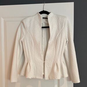 Gracia Ivory Textured Peplum Women's Blazer